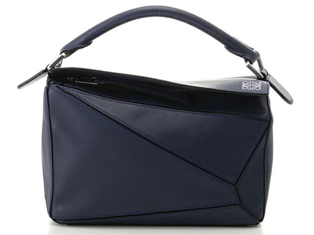Loewe Puzzle Bag Shoulder Calfskin Navy Blue